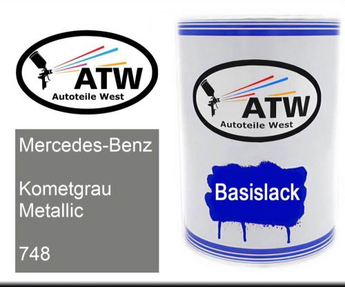 Mercedes-Benz, Kometgrau Metallic, 748: 500ml Lackdose, von ATW Autoteile West.